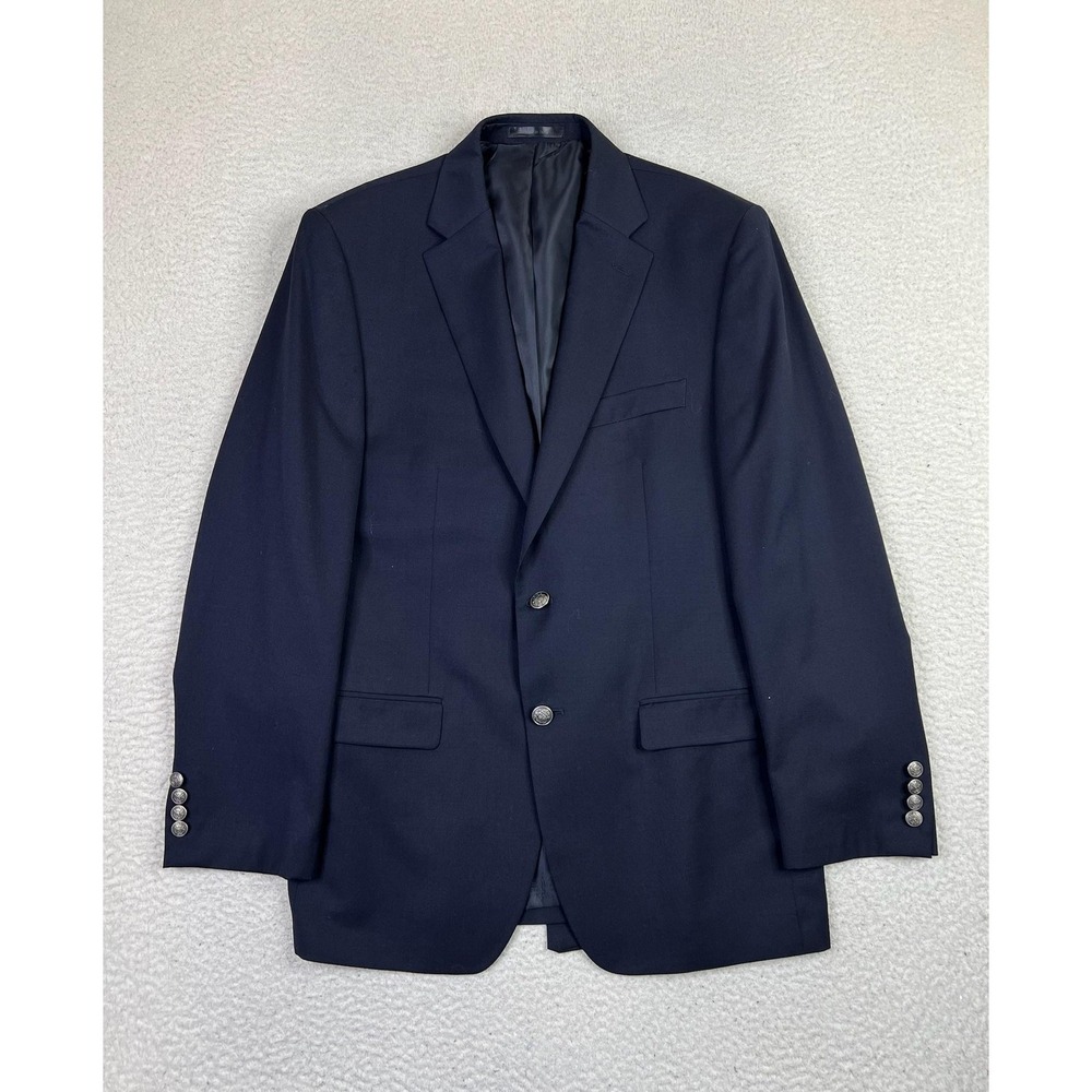Michael Kors Blazer Mens 40R Navy Blue‎ Wool Blend Two Button Sport Coat